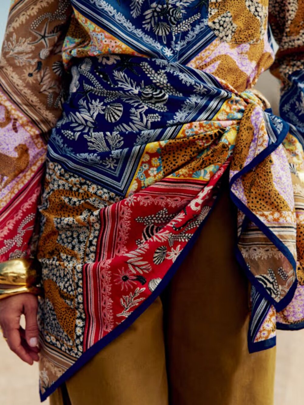 Sézane x Inoui Editions - Payton Wrap Skirt in Inoui Patchwork Print